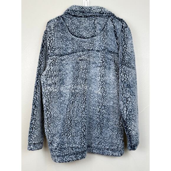 Boxercraft Sherpa Fleece Pullover 1/4 Zip Blue Cozy Winter Jacket Size M - Picture 3 of 7